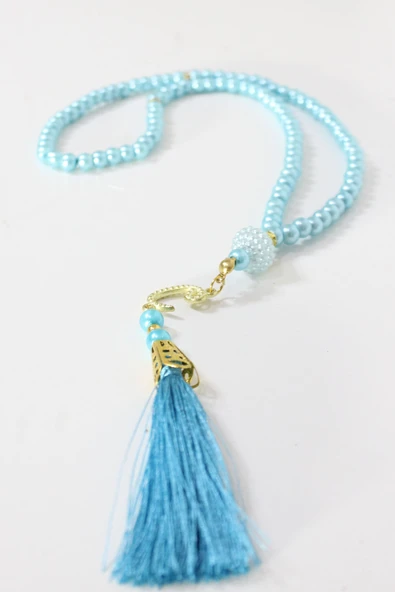 Vavlı Püsküllü Siyah Inci Namaz Tesbihi ürün görseli