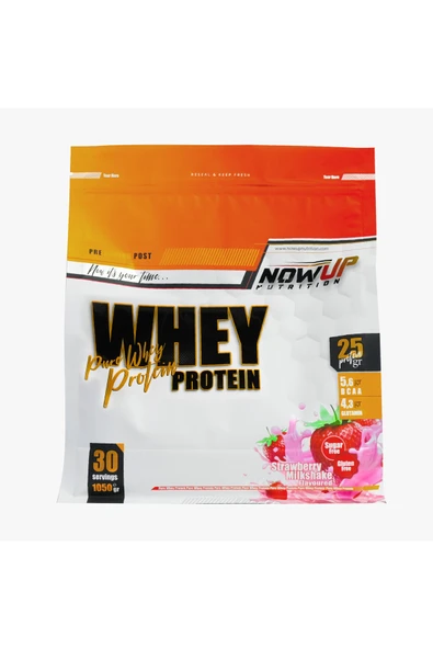 NOWUP NUTRITION %100 Whey Protein Tozu 1050 gr | Çilek Aromalı | Kas Gelişimi | 25g Protein - Resim 2