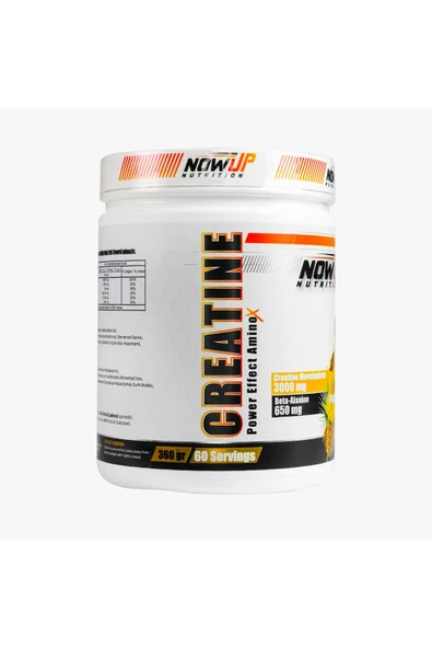 NOWUP NUTRITION Creatine Power Effect | Kas Büyümesi Ve Güç Artışı | 360 gr | Tropikal Meyve Aromalı - Resim 2