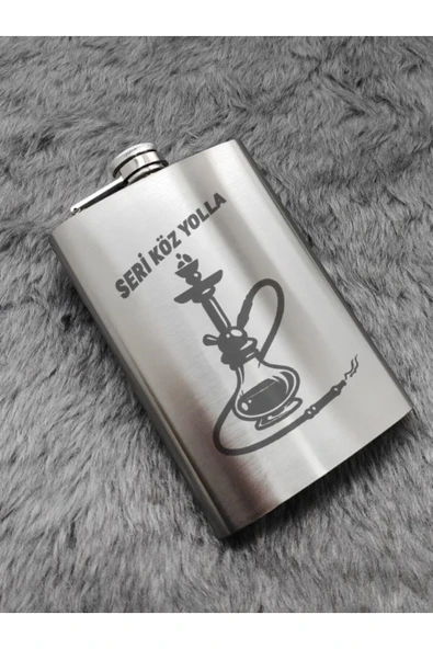 Paslanmaz Çelik Cep Matarası Seri Köz Yolla Temalı 9 Oz 266 Ml İçecek Cep Matarası - Resim 2