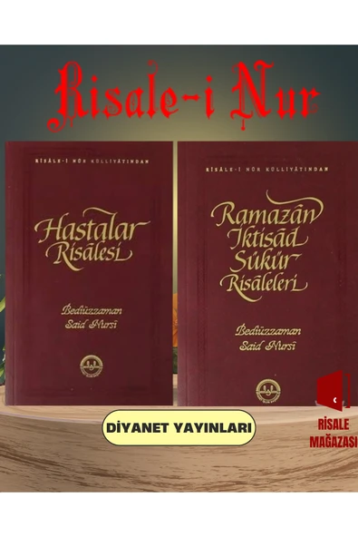Diyanet Yayınları 2 Kitap Hastalar Risalesi Ve Ramazan Risaleleri Risale-i Nur Külliyatı Risalei Nur ürün görseli