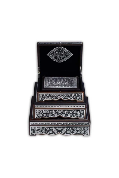 Sandıklı Siyah Kaplama Gümüş Kur'an-ı Kerim (Çanta Boy) ürün görseli
