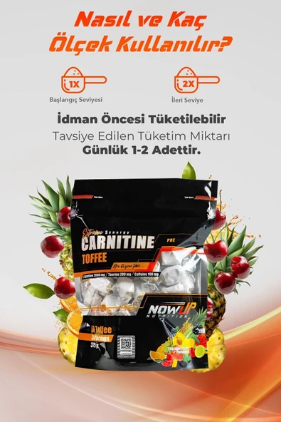 NOWUP NUTRITION Extreme Synergy Carnitine Toffee | ve Enerji Artışı | 60 Adet | Mevsim Meyveli - Resim 6