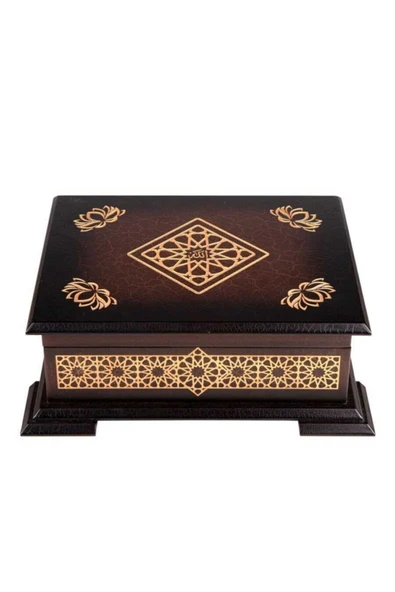 Ahşap Kutulu Kur'an-ı Kerim (0314 - Hafız Boy - Kahverengi) - Resim 2