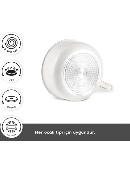 KARACA Refika Swiss Crystal Almond Cream Easy Clip 5 Parça Indüksiyon Tabanlı Tencere Seti - 6