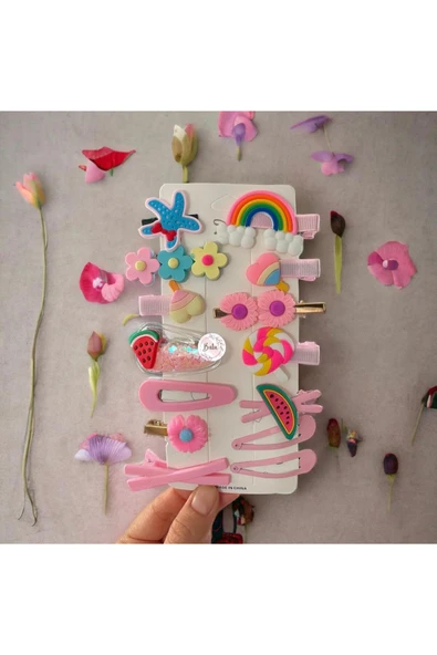 Batu kız bebek ve çocuk toka seti - 8