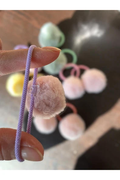 BATU GİYİM Bebek ve çocuk Ponpon renkli lastik toka seti - 2