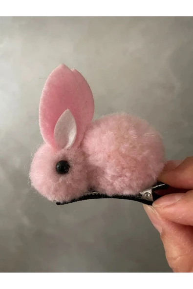 Batu tavşan figürlü peluş toka seti - 5