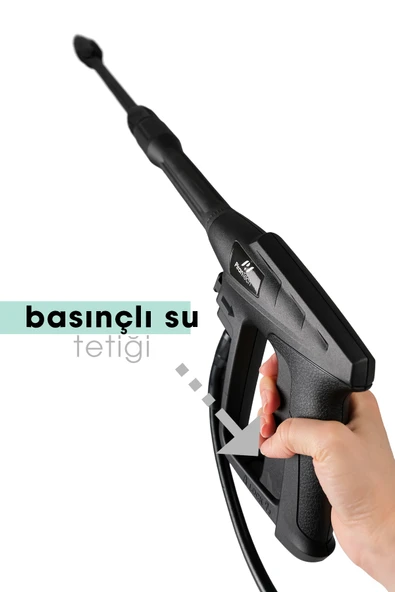 Pirantech VCR-100P Yüksek Basınçlı Oto Yıkama Makinesi - 150 Bar Hortumlu ve Sprey Tabancalı - Resim 6