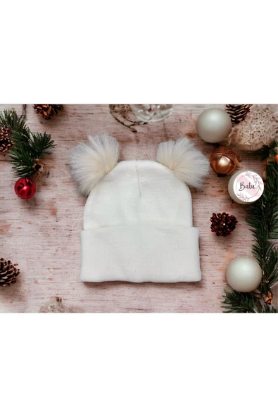 BATU GİYİM ÇİFT PONPONLU KADIN BERE - 2