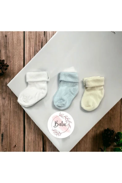 BATU GİYİM YENİDOĞAN BEBEK ÇORAP SETİ 3LÜ