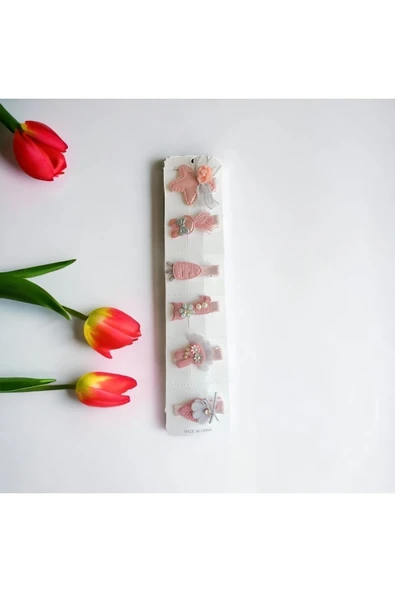 BATU GİYİM Kız Bebek Ve Çocuk Pensli Asorti Toka Seti - 3