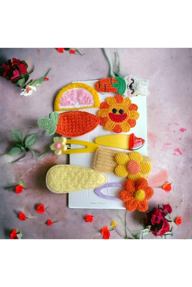 BATU GİYİM Kız Bebek Ve Kız Çocuk Pensli Figürlü Toka Seti