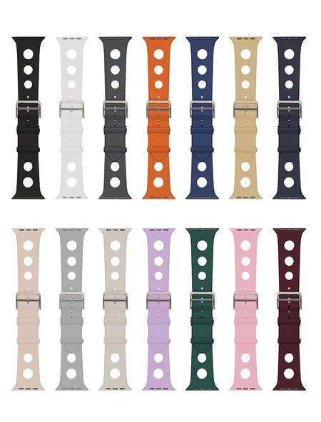 Watch 38mm Delikli Tasarım Uyumlu-147 Silikon Kordon - Resim 2