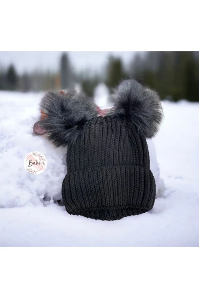 BATU GİYİM ÇİFT PONPONLU KADIN BERE - 8