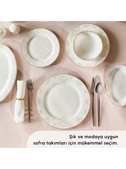 KARACA Bone Collection Siena 53 Parça 12 Kişilik Yemek Takımı Gold - 4