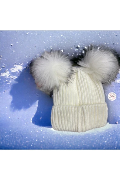 BATU GİYİM ÇİFT PONPONLU KADIN BERE - 3