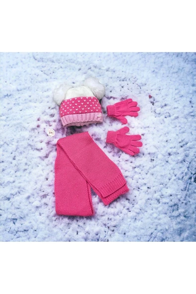 BATU GİYİM KIZ ÇOCUK ATKI BERE ELDİVEN TAKIMI - 5
