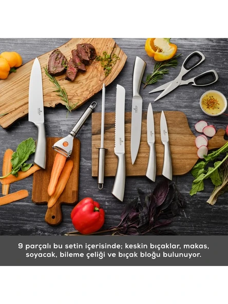 Karaca Meister Bremen Alman Çeliği 9 Parça Bıçak Seti - 8