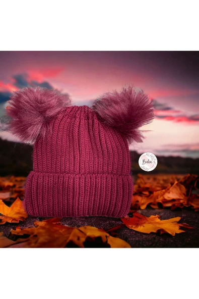 BATU GİYİM ÇİFT PONPONLU KADIN BERE - 6