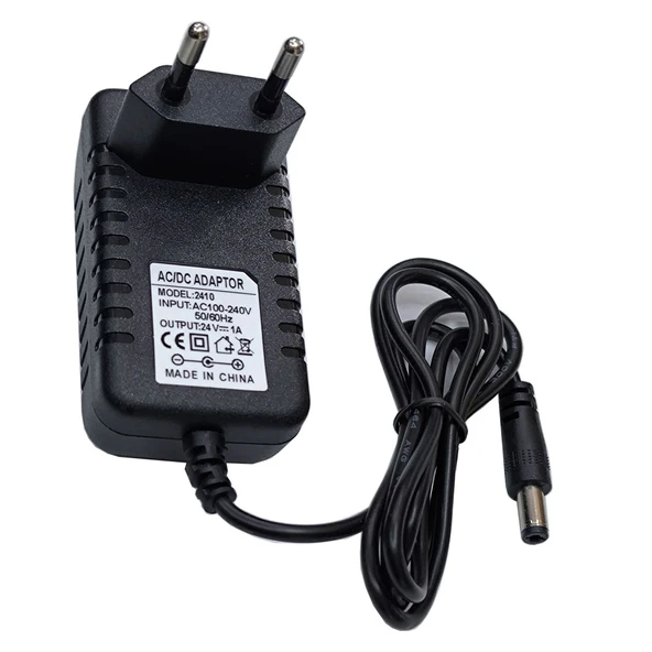 24v 1A adaptör 5.5mm*2.5mm standart uç girişli duvar tipi adaptör ürün görseli 1