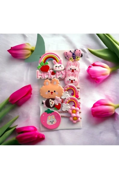 Batu Kız bebek ve çocuk lastikli pensli toka seti - 2