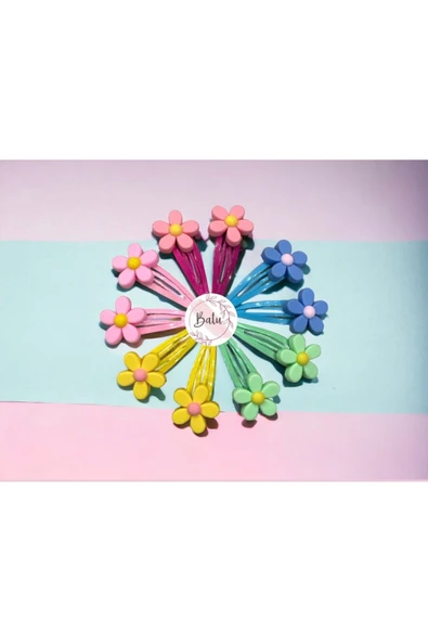 BATU GİYİM Çiçekli çıtçıt toka seti