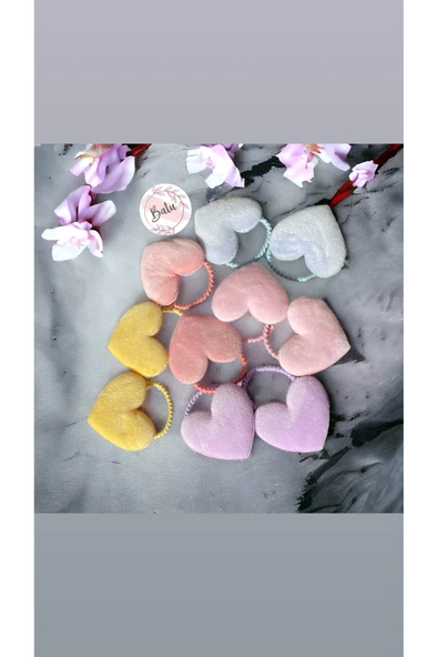 BATU GİYİM Kız bebek ve çocuk Kalpli lastik toka seti