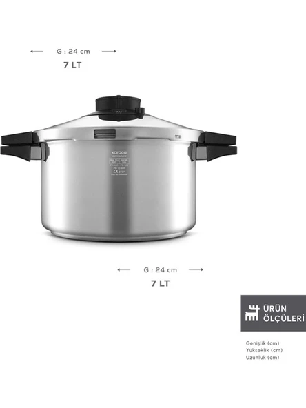 Karaca Quick And Safe Indüksiyon Tabanlı Düdüklü Tencere 7 Litre - 8