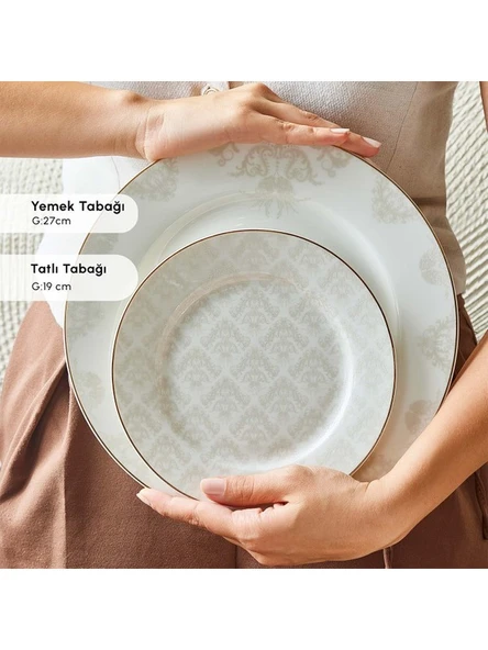 KARACA Bone Collection Siena 53 Parça 12 Kişilik Yemek Takımı Gold - 6