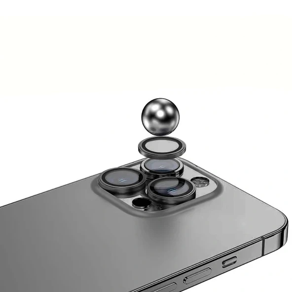 iPhone 15 Pro Max Mikro Kamera Lens Koruyucu - Resim 8