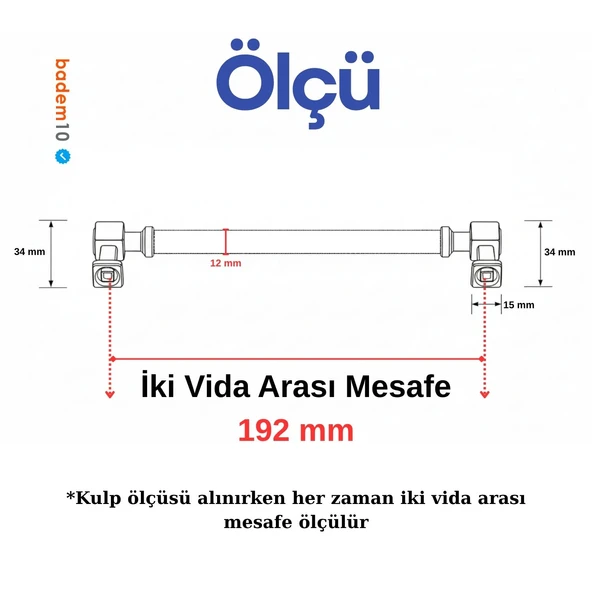Talas Düz Soft Antik Metal Kulp 192 mm Mobilya Çekmece Dolap Kapak Kulpu Dayanıklı Kulpları - Resim 2