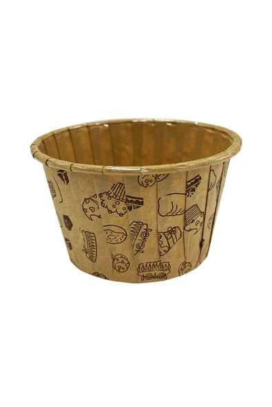 Kafem Kağıt Muffin Kek Kapsülü Desenli Kraft 50li - K18 ürün görseli