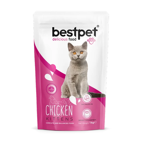 Bestpet Yavru Kediler İçin, Tavuk Etli Ve Pirinçli Kuru Mama 1 kg
