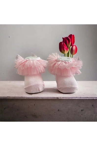 BATU GİYİM Fırfırlı Tütü Detay Bebek Çorabı - 4