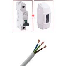 Klima Elektrik Tesisat Seti 3x2.5mm NYM Kablo, 20A Şartel ve Kutusu