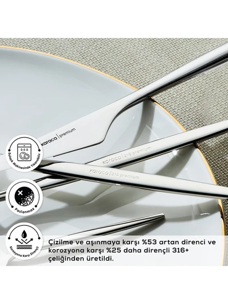 Karaca Moongate 316+ 84 Parça 12 Kişilik Premium Çatal Kaşık Bıçak Seti Kutulu - 4