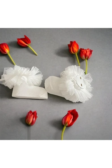 BATU GİYİM Fırfırlı Tütü Detay Bebek Çorabı