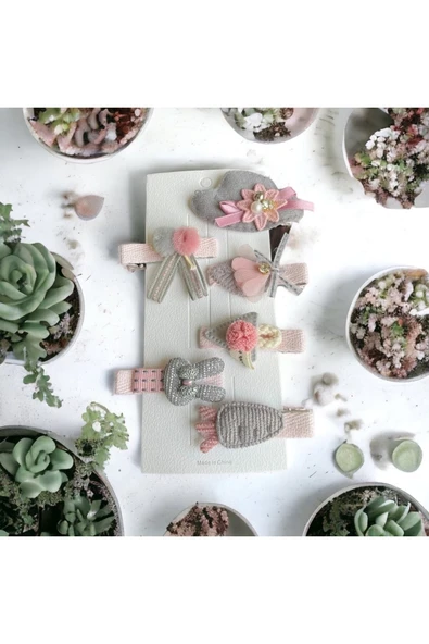 BATU GİYİM Kız Bebek Ve Çocuk Pensli Asorti Toka Seti - 2