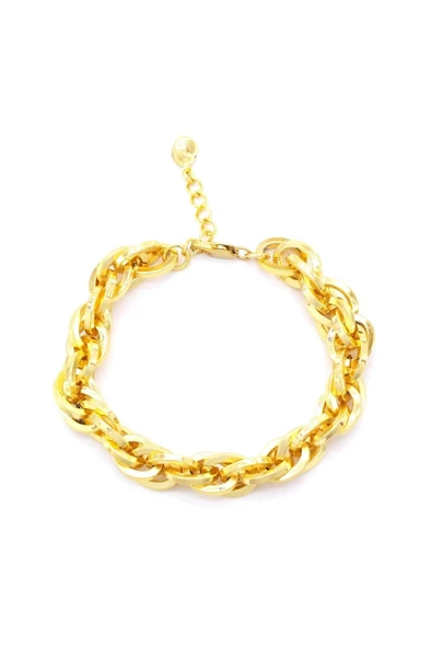 Altın Kaplama Oval Halkalı Şık Samanyolu Kadın Bileklik ürün görseli