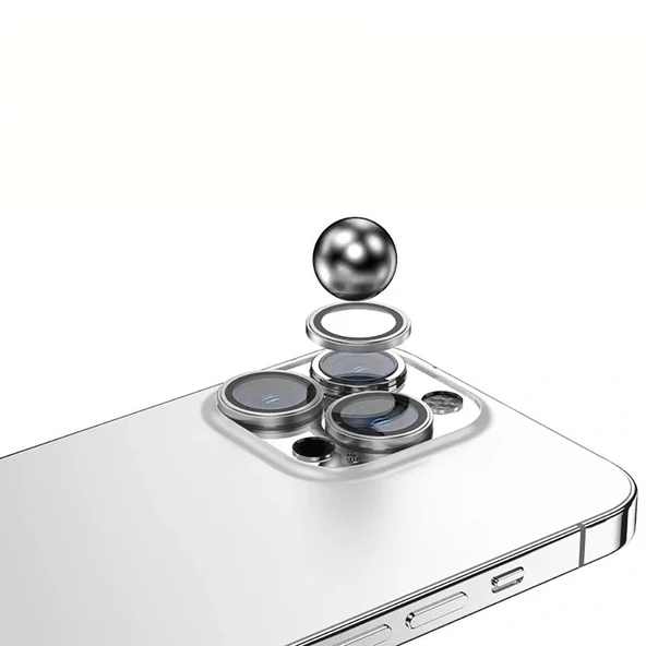 iPhone 15 Pro Max Mikro Kamera Lens Koruyucu - Resim 9