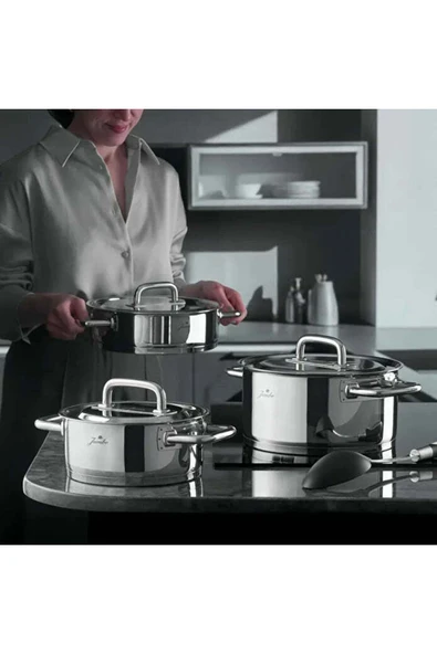 Jumbo Metalix 14 Parça Çelik Çeyiz Seti (Metalix Çelik Tencere Seti-Metalix Çaydanlık-3'lü Cezve) - 2