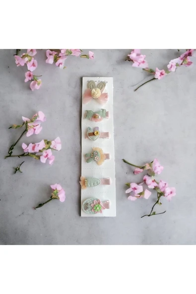 BATU GİYİM Kız Bebek Ve Çocuk Pensli Asorti Toka Seti - 2