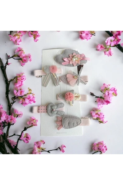 BATU GİYİM Kız Bebek Ve Çocuk Pensli Asorti Toka Seti