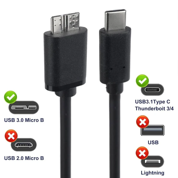 Type C usb c to Mikro Usb B Şarj ve data Veri Aktarım Kablosu 2m - Resim 3
