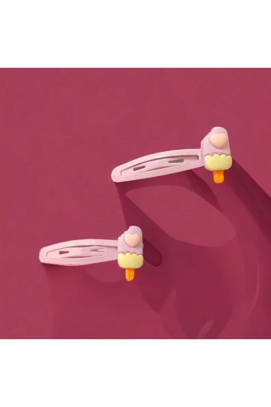 BATU GİYİM ÇITÇIT TOKA SETİ KIZ ÇOCUK DONDURMA FİGÜRLÜ - 3