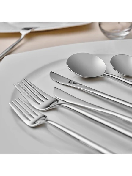 KARACA Jüpiter 84 Parça 12 Kişilik Premium Kutulu Çatal Kaşık Bıçak Takımı Platin - 2