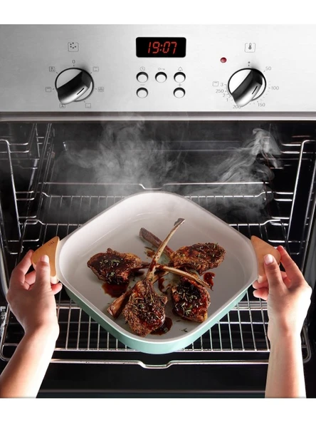 Neoflam Fika Comfort Yeşil Tencere, Tava ve Fırın Kabı Seti - 3