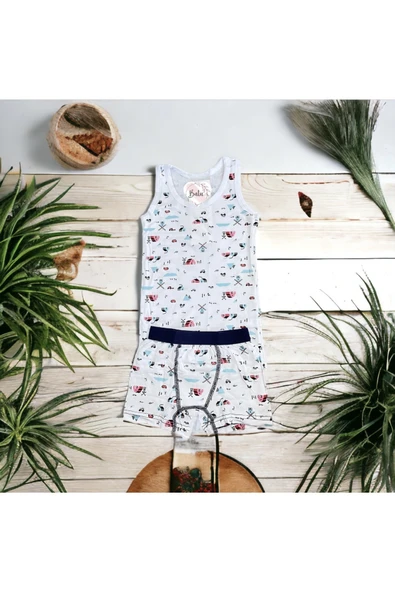 BATU GİYİM Erkek çocuk atlet boxer takım - 4