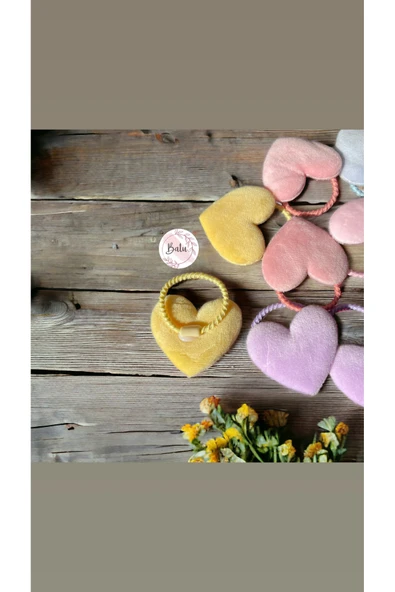 BATU GİYİM Kız bebek ve çocuk Kalpli lastik toka seti - 3